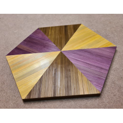 Hexagone radial jaune-marron-violet