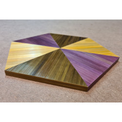 Hexagone radial jaune-marron-violet