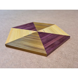 Hexagone « concentrique » jaune/marron/violet